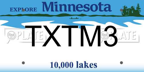 TXTM3 Minnesota License Plate