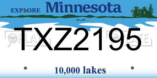 TXZ2195 Minnesota License Plate