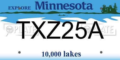 TXZ25A Minnesota License Plate