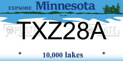 TXZ28A Minnesota License Plate
