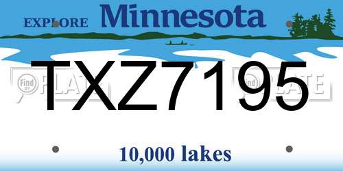 TXZ7195 Minnesota License Plate