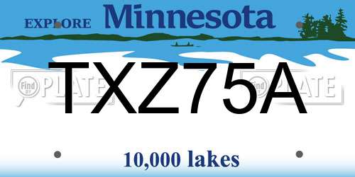 TXZ75A Minnesota License Plate