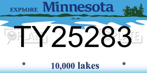 TY25283 Minnesota License Plate