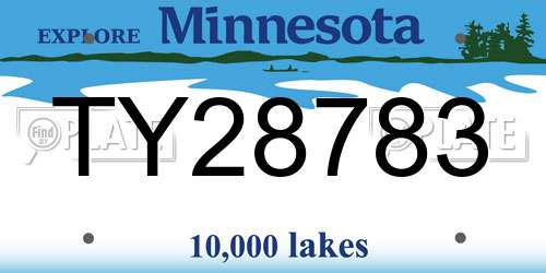 TY28783 Minnesota License Plate