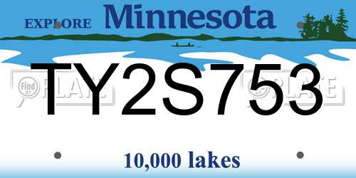 TY2S753 Minnesota License Plate