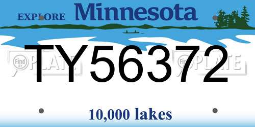TY56372 Minnesota License Plate