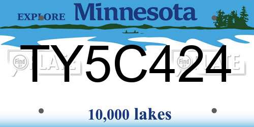 TY5C424 Minnesota License Plate