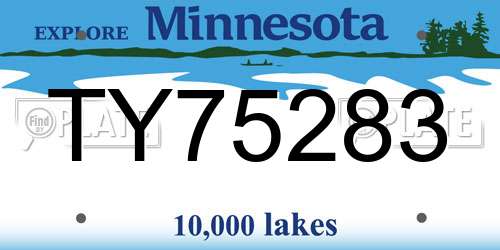 TY75283 Minnesota License Plate
