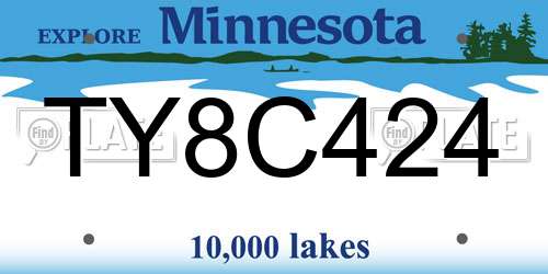 TY8C424 Minnesota License Plate