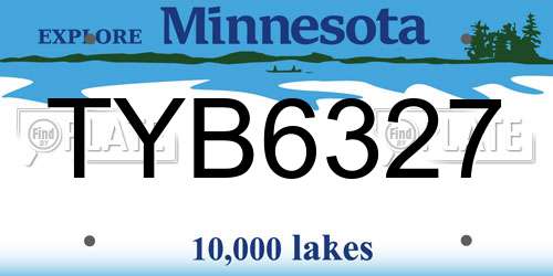 TYB6327 Minnesota License Plate