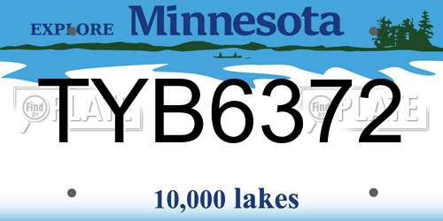 TYB6372 Minnesota License Plate