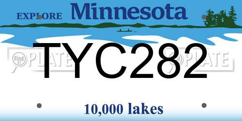 TYC282 Minnesota License Plate