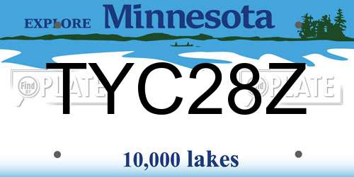 TYC28Z Minnesota License Plate