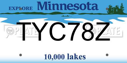 TYC78Z Minnesota License Plate