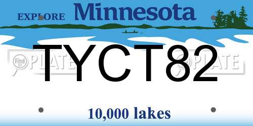 TYCT82 Minnesota License Plate