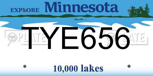 TYE656 Minnesota License Plate