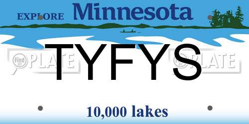TYFYS Minnesota License Plate