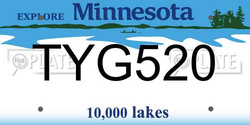 TYG520 Minnesota License Plate