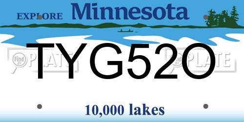 TYG52O Minnesota License Plate