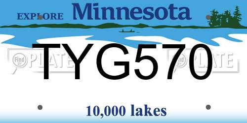 TYG570 Minnesota License Plate