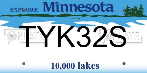TYK32S Minnesota License Plate