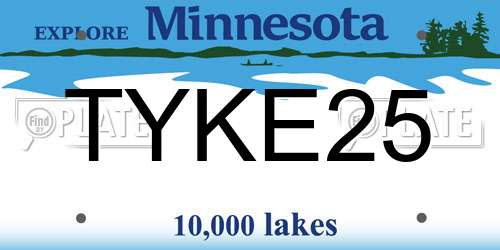 TYKE25 Minnesota License Plate
