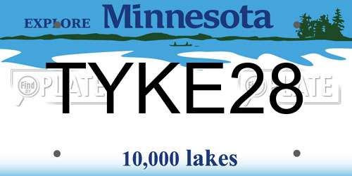 TYKE28 Minnesota License Plate