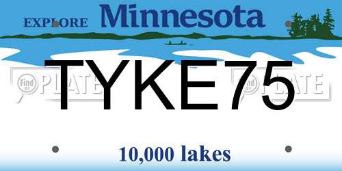 TYKE75 Minnesota License Plate