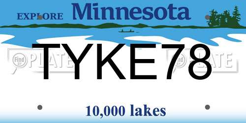TYKE78 Minnesota License Plate
