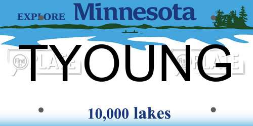 TYOUNG Minnesota License Plate