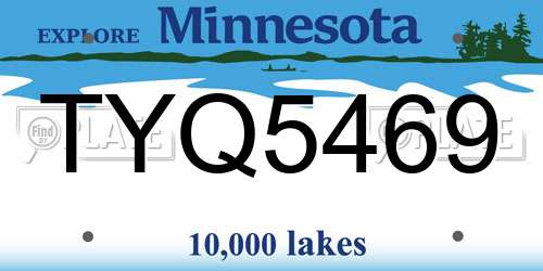 TYQ5469 Minnesota License Plate