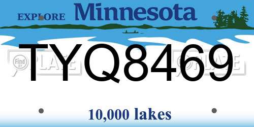 TYQ8469 Minnesota License Plate