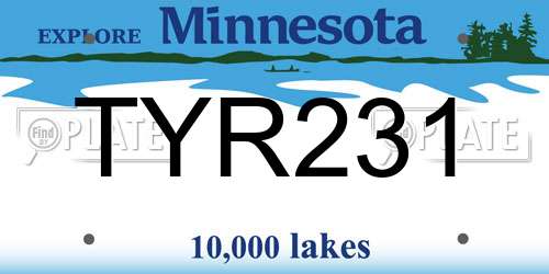 TYR231 Minnesota License Plate