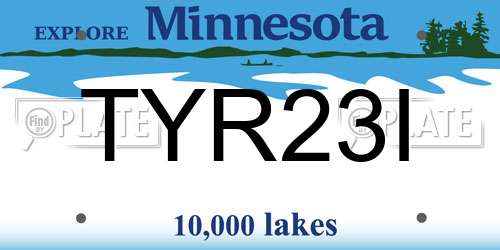 TYR23I Minnesota License Plate