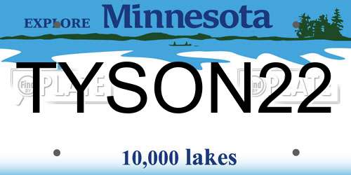TYSON22 Minnesota License Plate