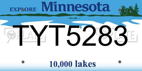 TYT5283 Minnesota License Plate