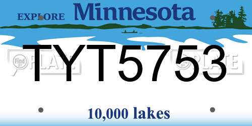 TYT5753 Minnesota License Plate