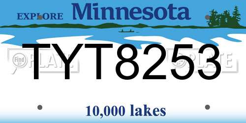 TYT8253 Minnesota License Plate
