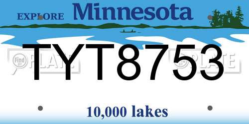 TYT8753 Minnesota License Plate