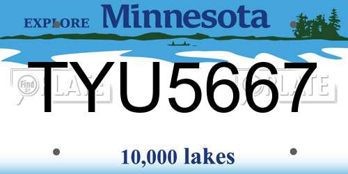 TYU5667 Minnesota License Plate