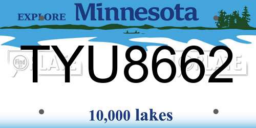 TYU8662 Minnesota License Plate