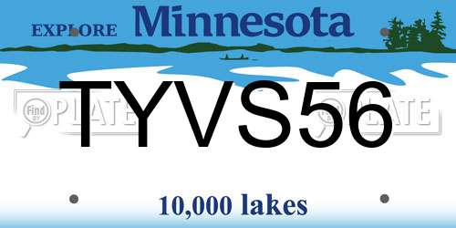 TYVS56 Minnesota License Plate
