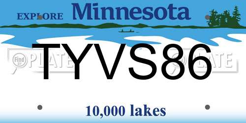 TYVS86 Minnesota License Plate