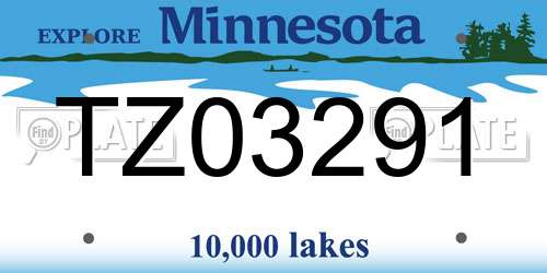 TZ03291 Minnesota License Plate