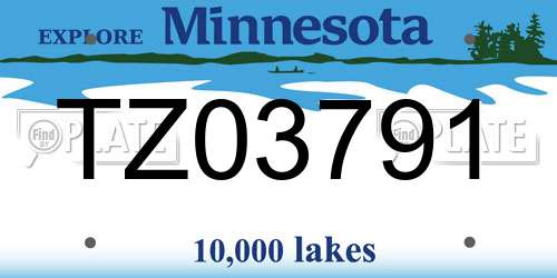 TZ03791 Minnesota License Plate