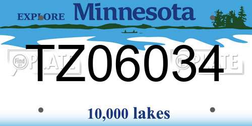 TZ06034 Minnesota License Plate