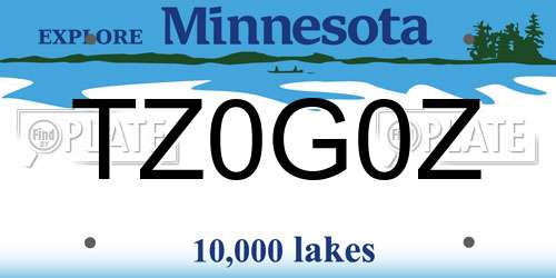 TZ0G0Z Minnesota License Plate