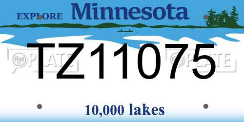 TZ11075 Minnesota License Plate