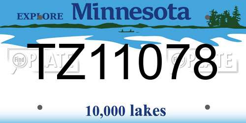 TZ11078 Minnesota License Plate