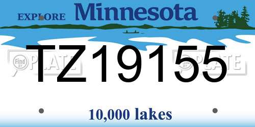 TZ19155 Minnesota License Plate